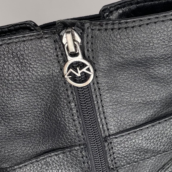 Anne Klein Sport Wedge Booties Women Sz 9 Montague Black Leather Silver Buckle - Picture 6 of 15